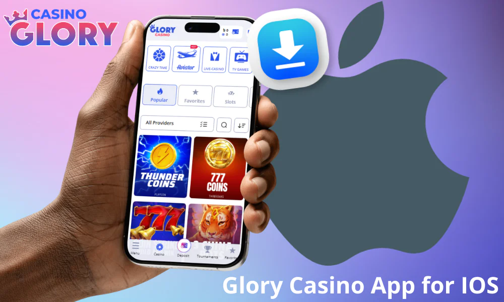 Installing the Glory Casino Progressive Web App on iOS.